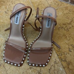 Brown rhinestone heels